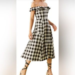 Reformation Hattie off the shoulder linen dress